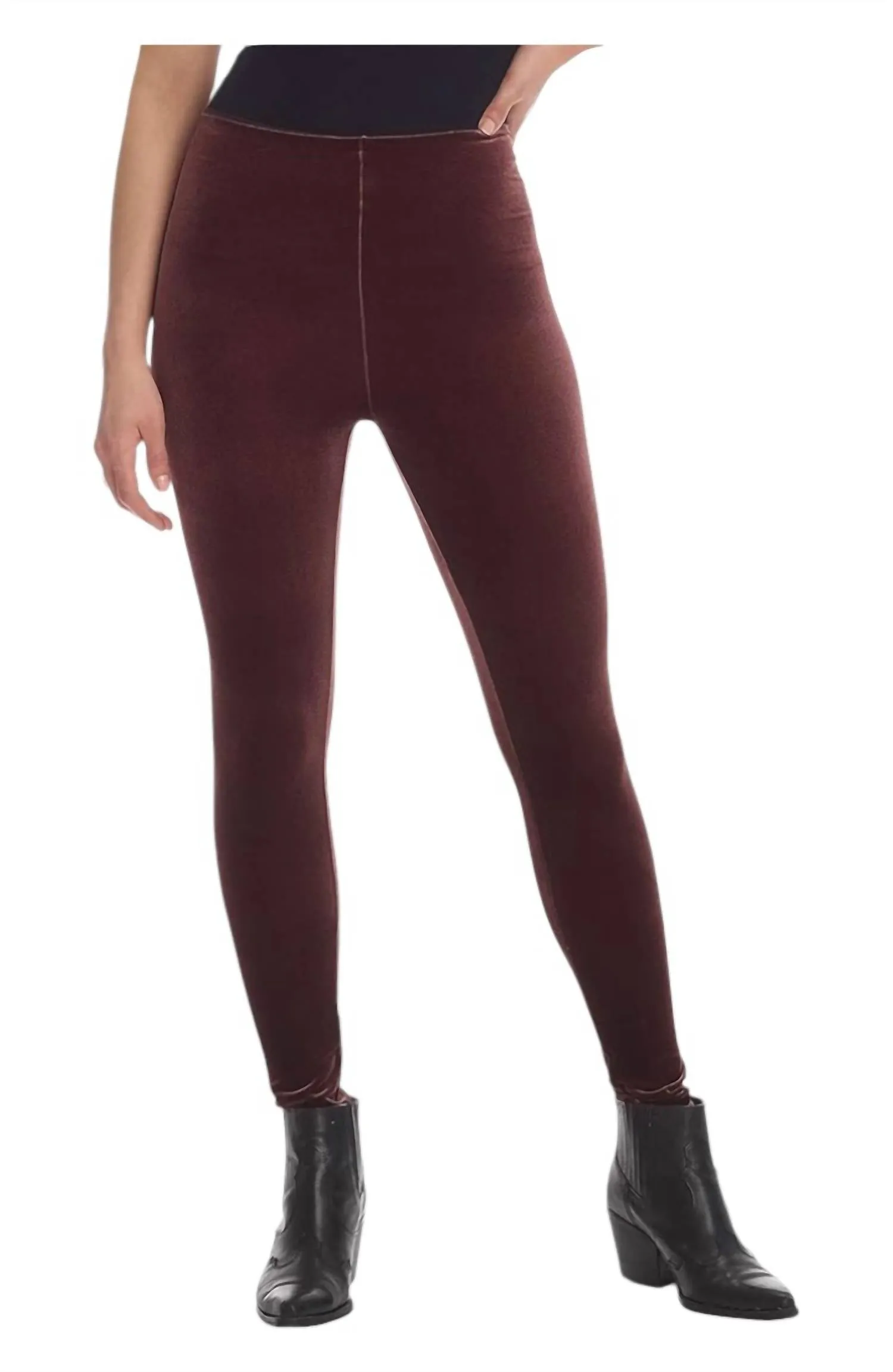 Samt Leggings in Sumach