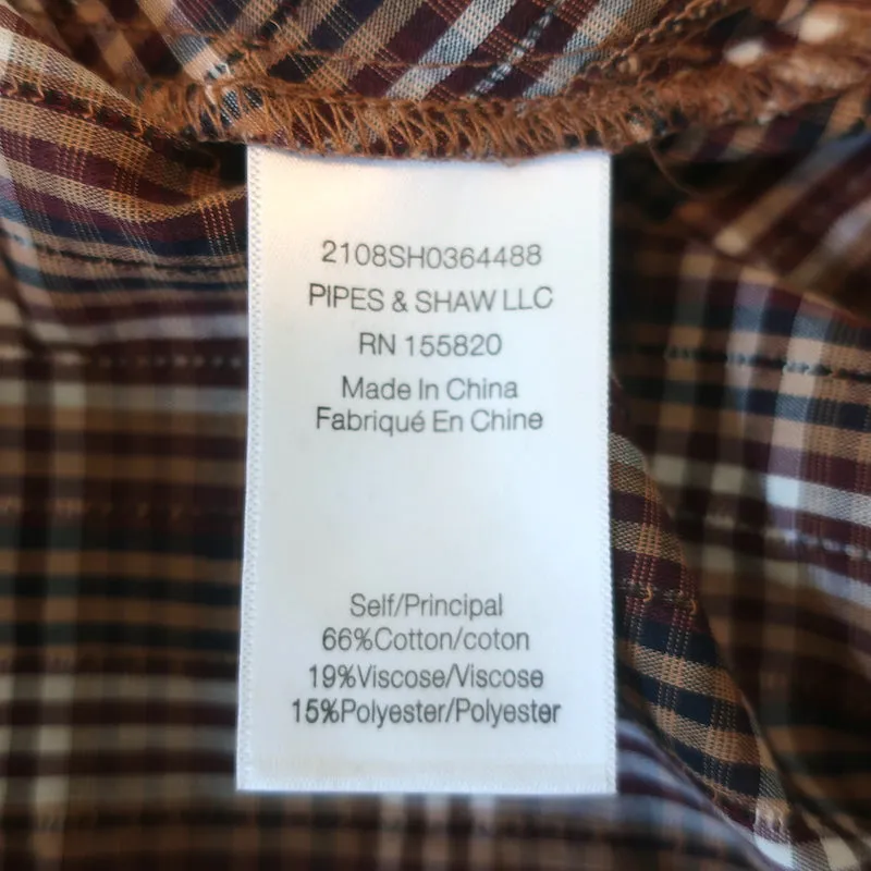 Veronica Beard Puffärmel-Bluse Isabel Braun Karo Größe 8 Knopf-Rücken-Bluse