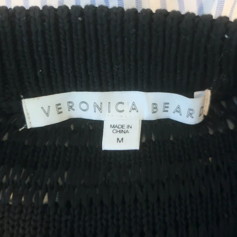 Veronica Beard South Beach Mixed Media Tanktop Marine Strick & Streifen Größe M
