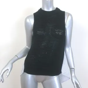 Veronica Beard South Beach Mixed Media Tanktop Marine Strick & Streifen Größe M
