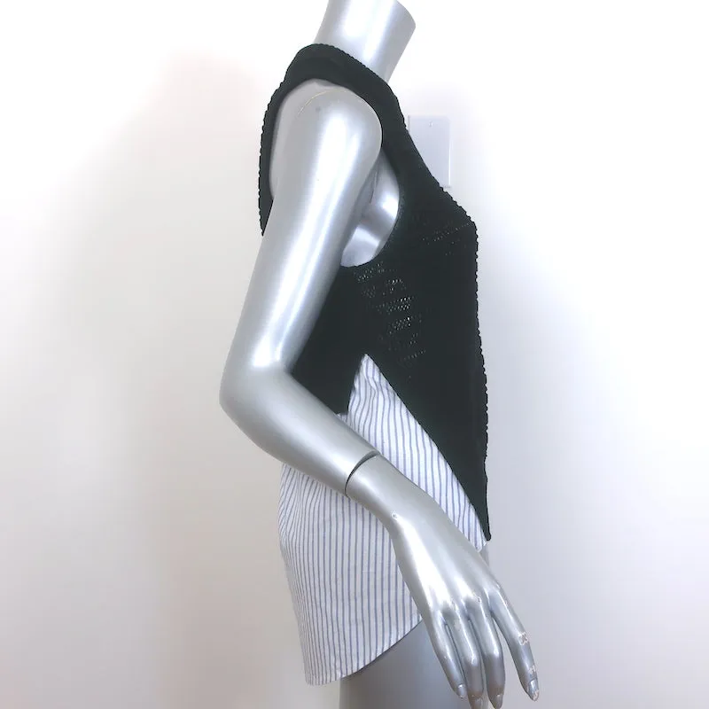 Veronica Beard South Beach Mixed Media Tanktop Marine Strick & Streifen Größe M