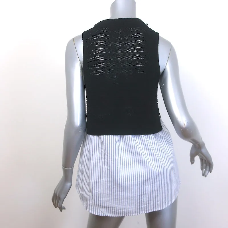 Veronica Beard South Beach Mixed Media Tanktop Marine Strick & Streifen Größe M