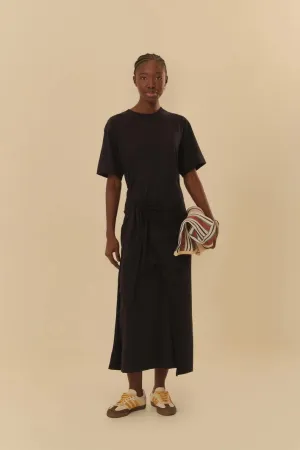 T-Shirt-Kleid mit Bindegürtel