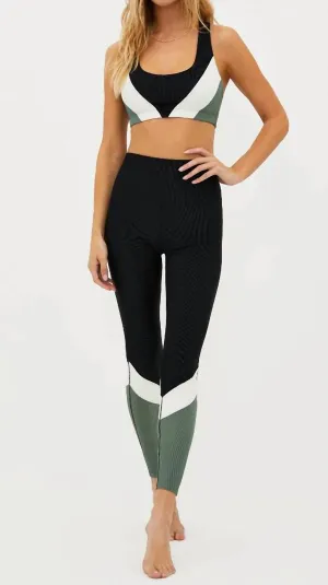 Vienna Legging in Schwarz/ Salbei/ Silberreiher