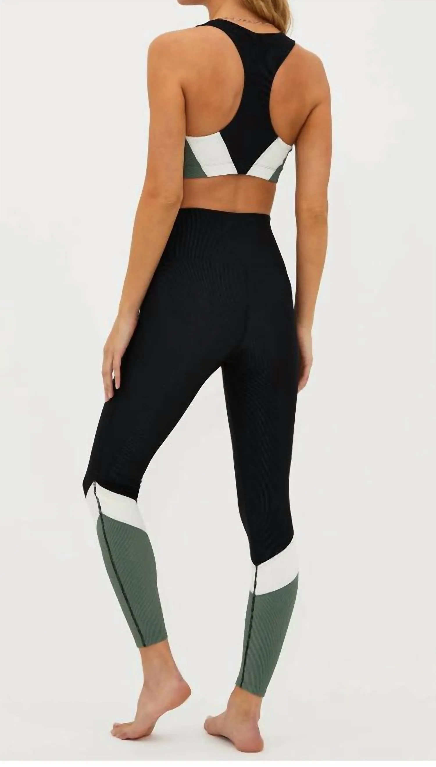 Vienna Legging in Schwarz/ Salbei/ Silberreiher