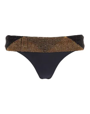 Damen Unterwäsche Intim Lingerie Gürtel Slip Mini Bikini Höschen in Schwarz Gold