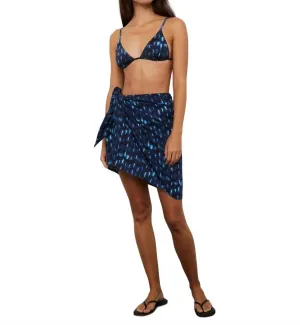 Damen Mini-Gaze-Pareo in Indigo Tie-Dye