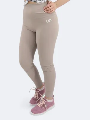 Damen Leggings mit Logo-Print, Beige