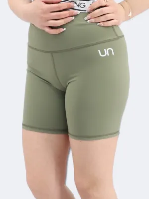 Damen-Marke Logo bedruckte Short Leggings, Olive