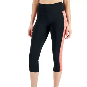 Damen Essentials Colorblocked Cropped Leggings, Schwarz