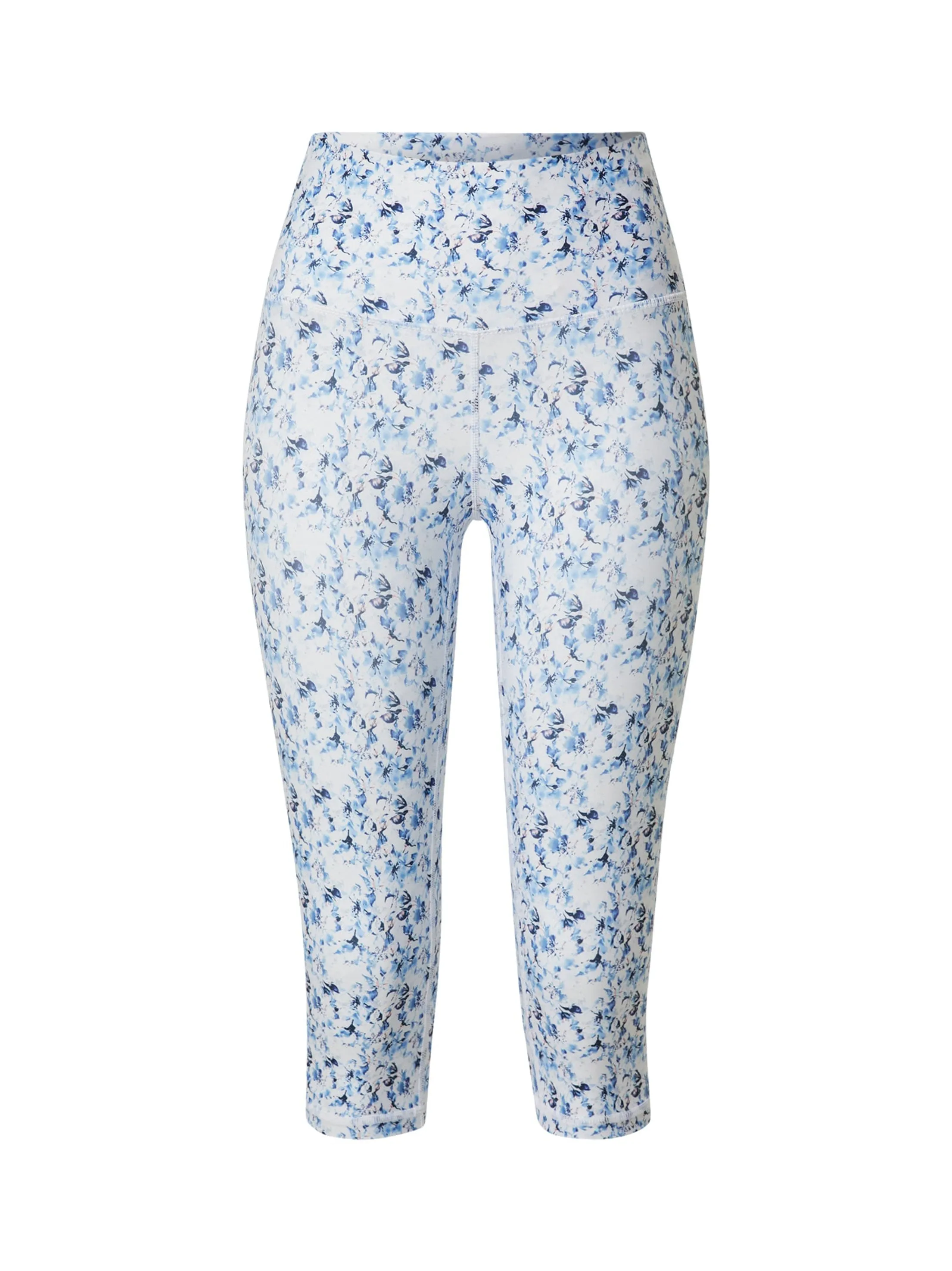 Damen Capri-Leggings mit Blumenprint, Weiß
