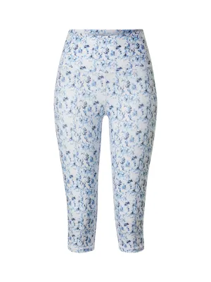 Damen Capri-Leggings mit Blumenprint, Weiß