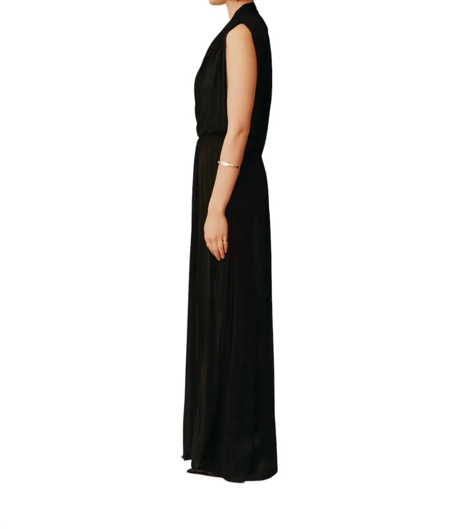 Damen-Gossamer-Drape-Bodysuit in Schwarz