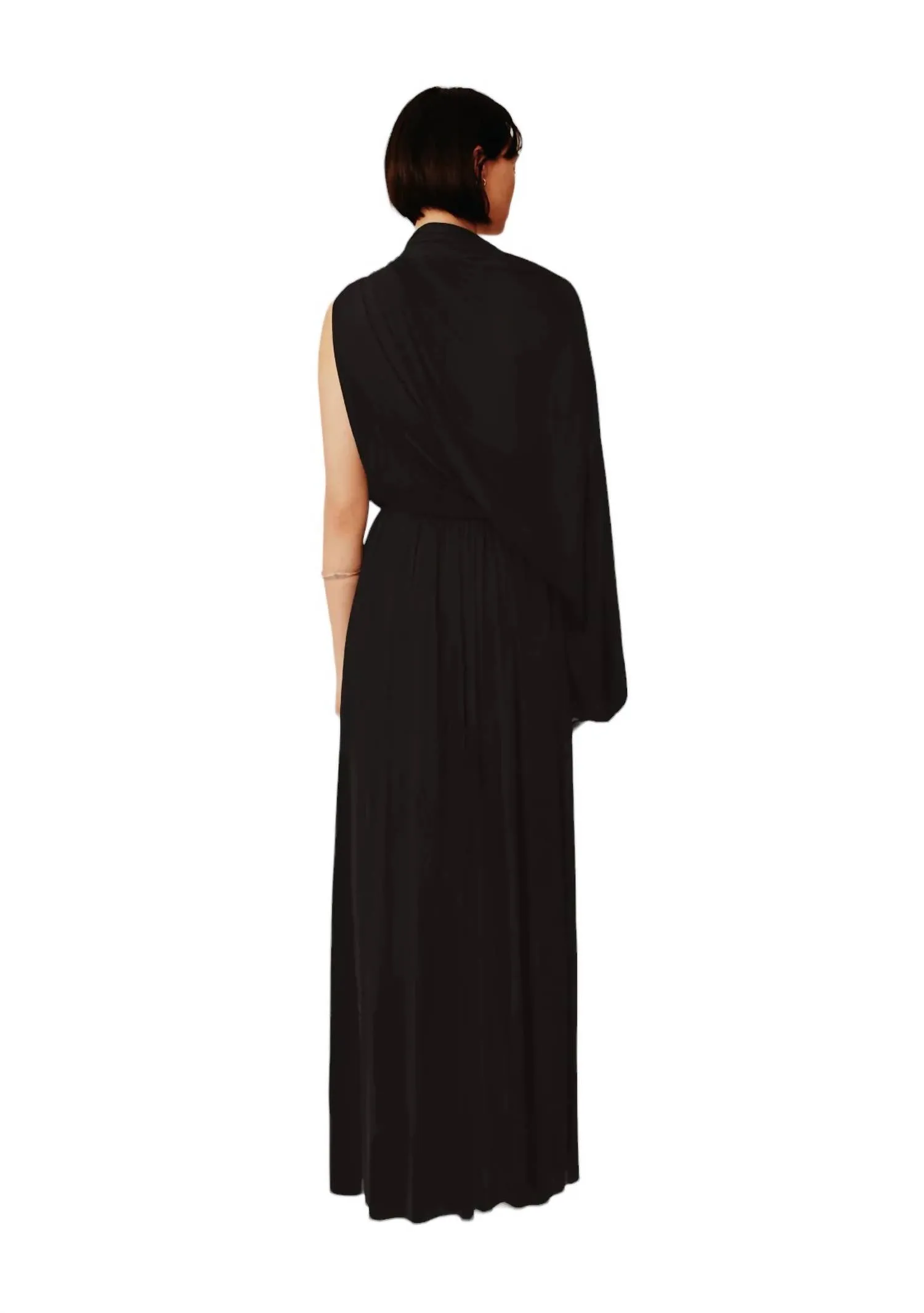 Damen-Gossamer-Drape-Bodysuit in Schwarz