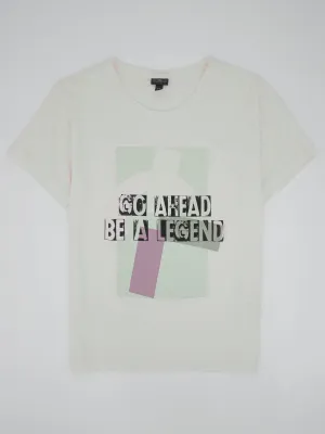 Damen T-Shirt mit Grafikdruck, Weiß