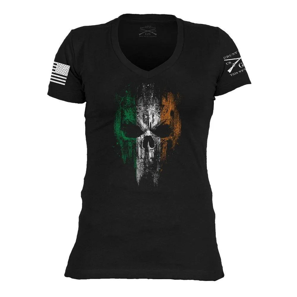 Damens Irish Reaper V-Ausschnitt - Schwarz