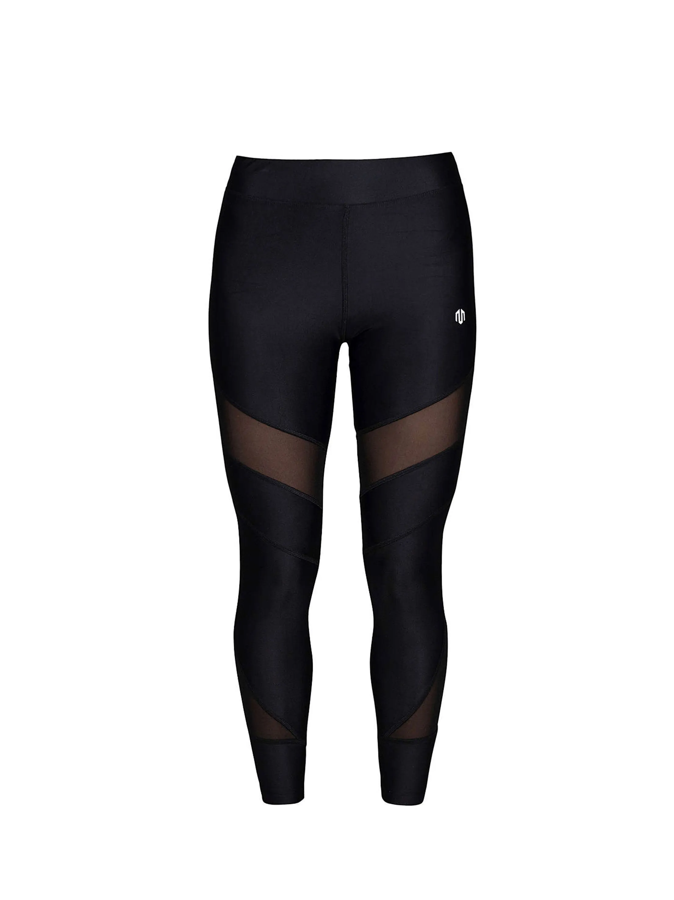 Damen Mesh Strumpfhosen Leggings, Schwarz