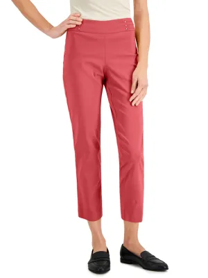 Damen einfache Cropped Hosen, Dunkelpfirsich