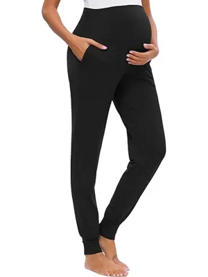 Einfache Schwangerschaftsleggings für Damen, Schwarz