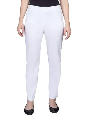 Damen Einfache Bundfaltenhose, Weiß