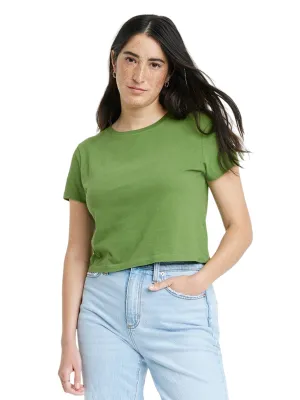 Damen Einfarbiges T-Shirt, Grün