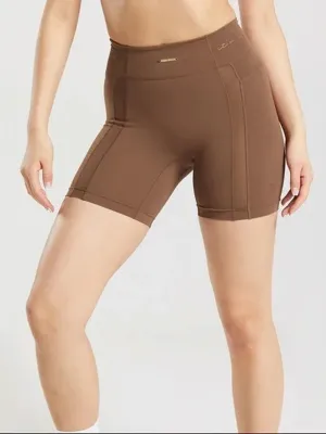 Einfache Damen-Sportshorts, Braun