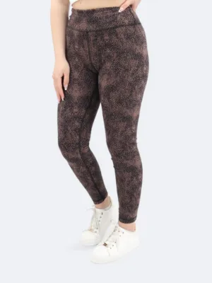 Damen-Print-Leggings, Braun