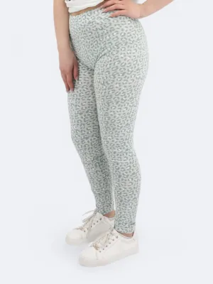 Damen Leggings mit Druck, Hellgrün