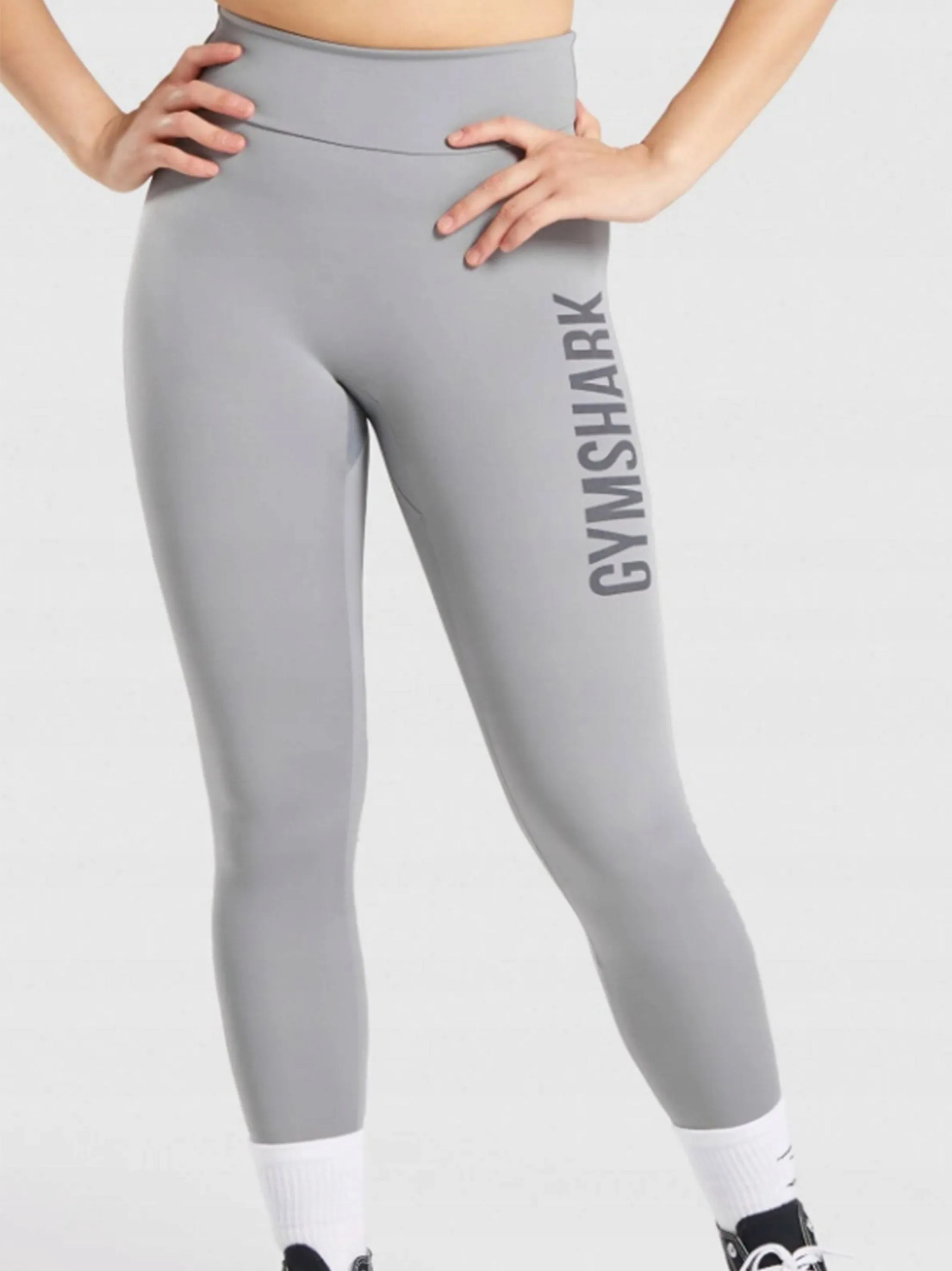 Damen Leggings mit Druck, Hellgrau