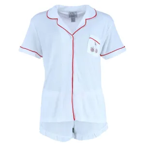 Damen-Pointelle-Kurzshorts mit Kirschmuster Pyjama-Set