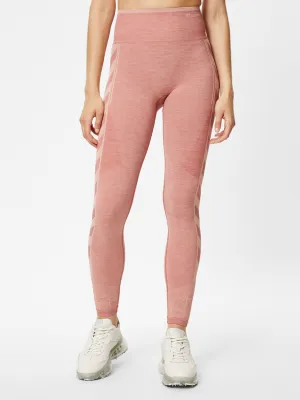 Damen Rippen-Leggings mit Seitennaht, Rosa
