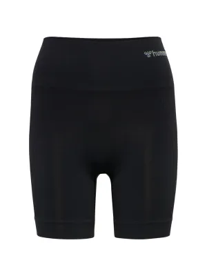 Damen Seitliche Rippen Kurze Leggings, Schwarz
