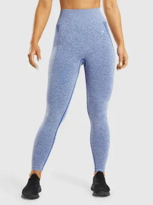 Damen Riffel-Leggings, Blau
