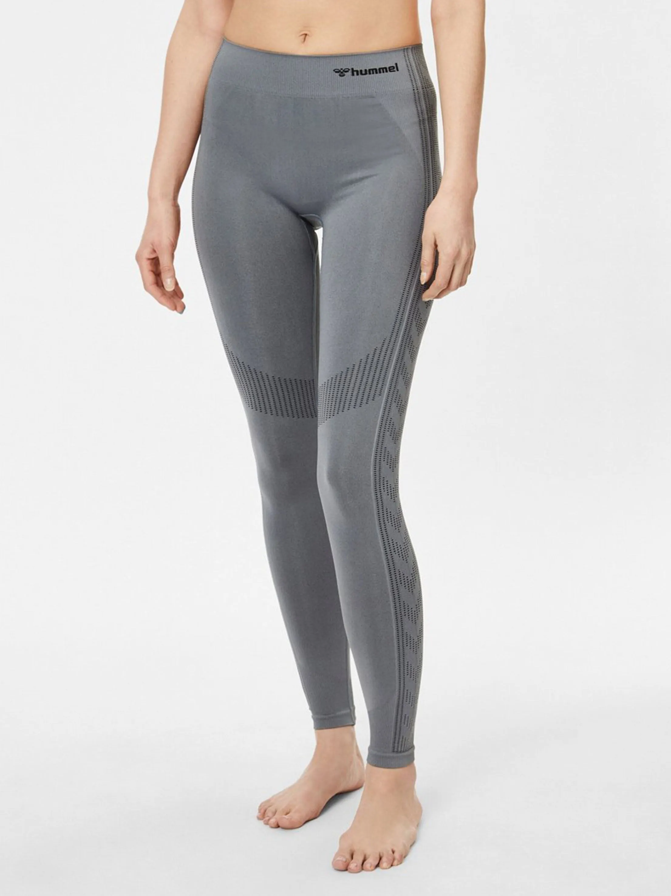 Damen Riffel-Leggings, Grau