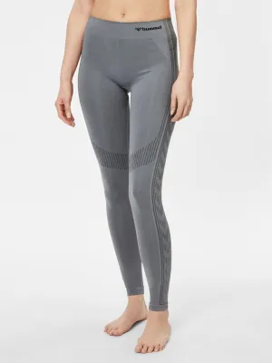Damen Riffel-Leggings, Grau
