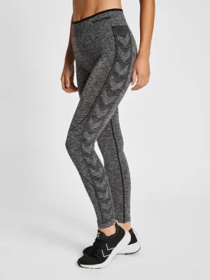 Damen Riffel-Leggings, Grau