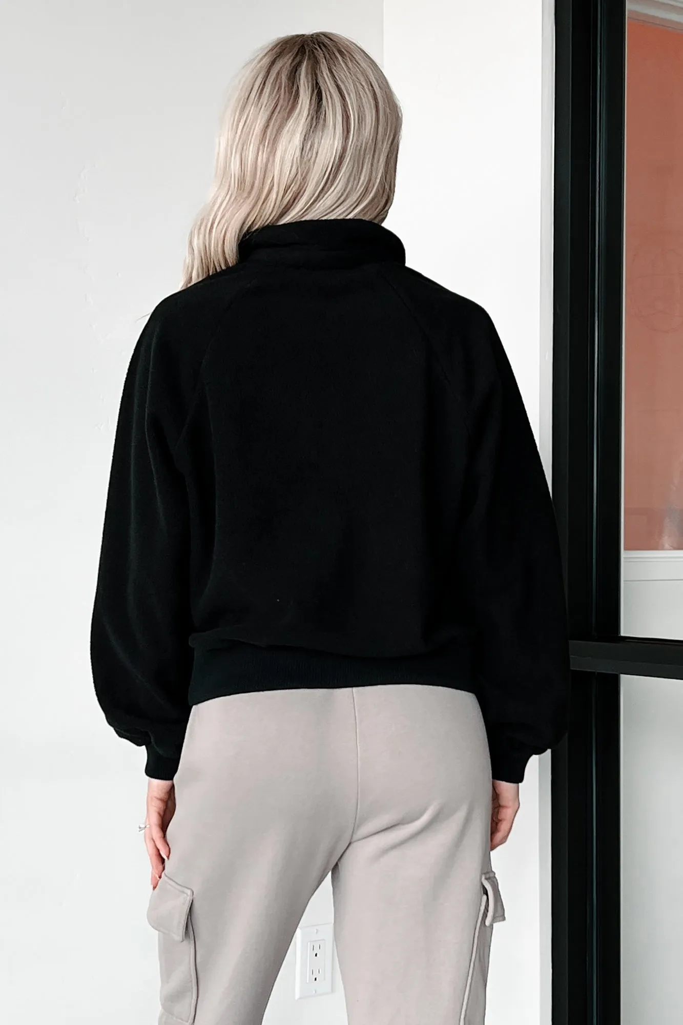 Remote-Work Fleece-Pullover (Schwarz)