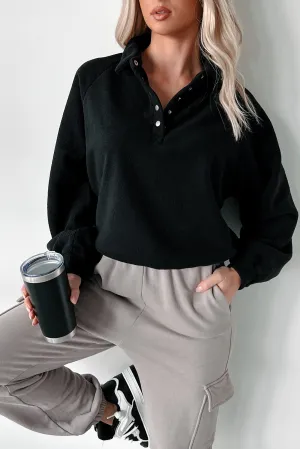 Remote-Work Fleece-Pullover (Schwarz)