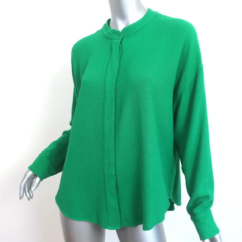 Xirena Presley Bluse Grün Krepp Größe S Langarm Top