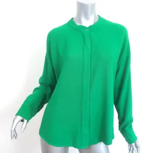 Xirena Presley Bluse Grün Krepp Größe S Langarm Top