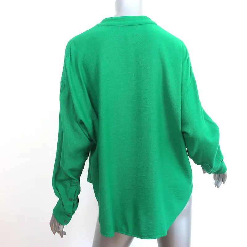 Xirena Presley Bluse Grün Krepp Größe S Langarm Top