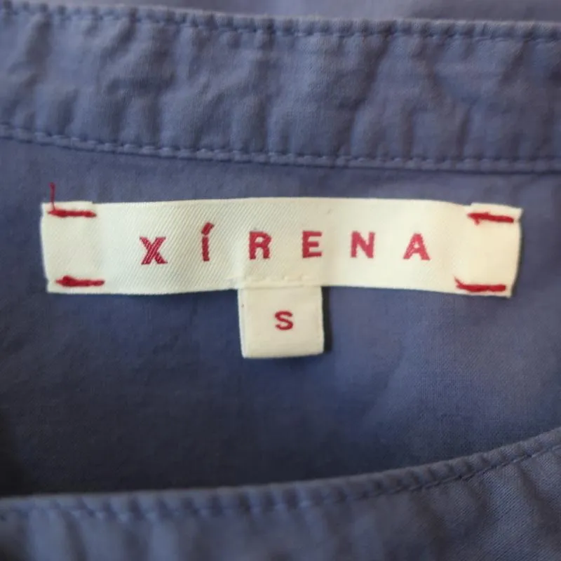 XIRENA Kurzarmhemd Eden Blau Baumwolle Größe S Knopfleiste Oberteil