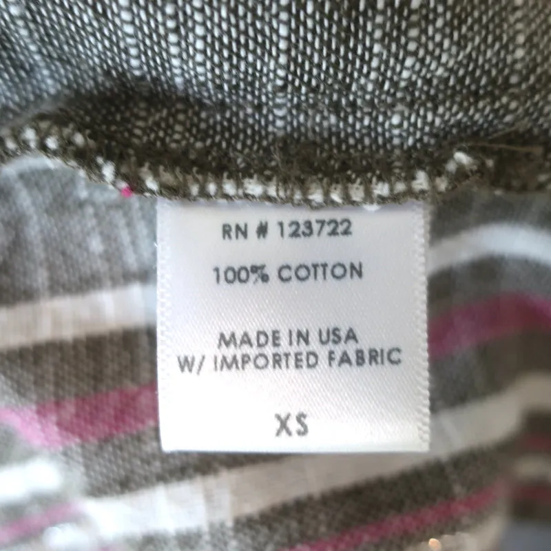 Xirena Zoe Tanktop Grau Metallisch-Gestreift Baumwolle Größe Extra Small