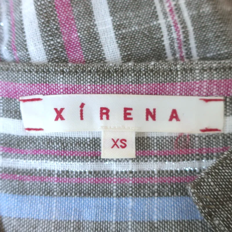 Xirena Zoe Tanktop Grau Metallisch-Gestreift Baumwolle Größe Extra Small