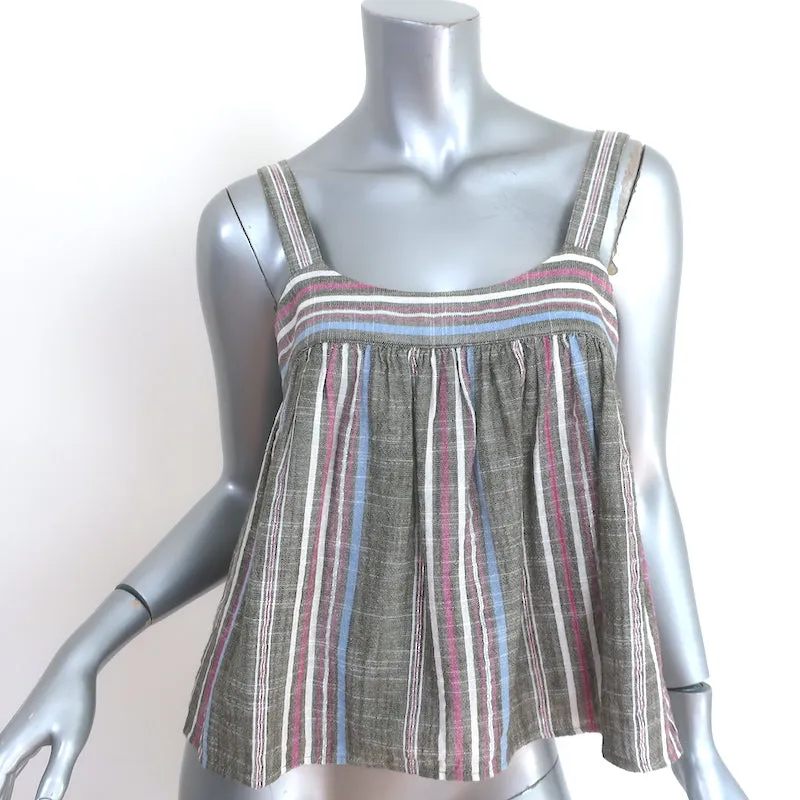 Xirena Zoe Tanktop Grau Metallisch-Gestreift Baumwolle Größe Extra Small