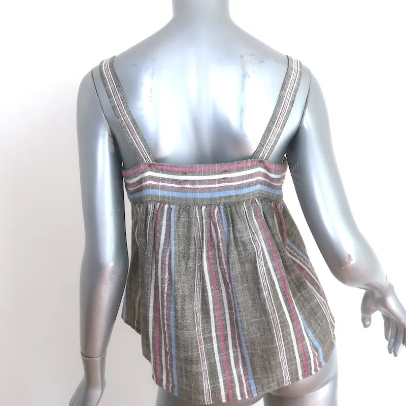 Xirena Zoe Tanktop Grau Metallisch-Gestreift Baumwolle Größe Extra Small