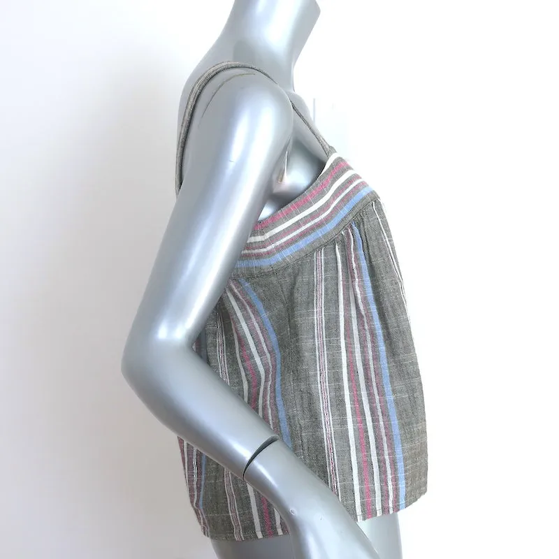 Xirena Zoe Tanktop Grau Metallisch-Gestreift Baumwolle Größe Extra Small