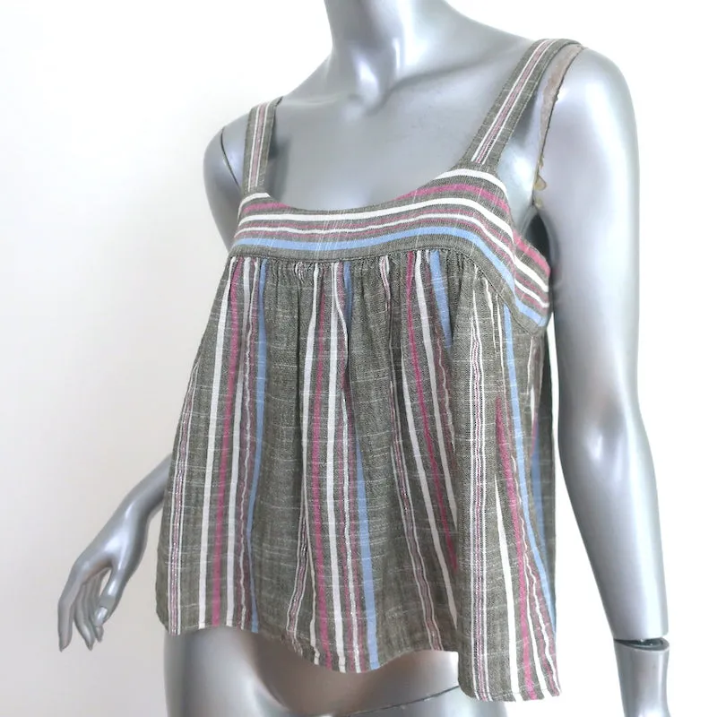 Xirena Zoe Tanktop Grau Metallisch-Gestreift Baumwolle Größe Extra Small