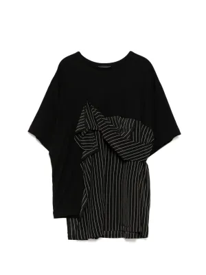 Y'S - Damen Front Gestreiftes T-Shirt Kleidung_ys