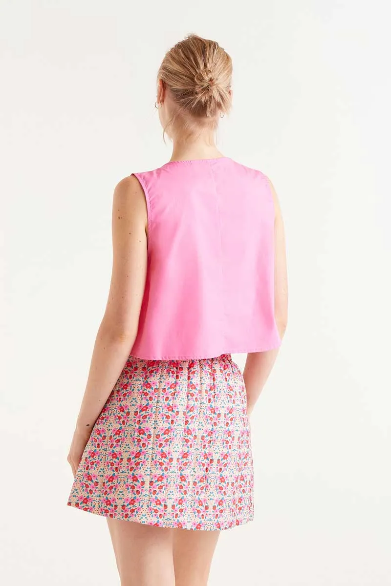Yvette Statement Knopf Boxy Top